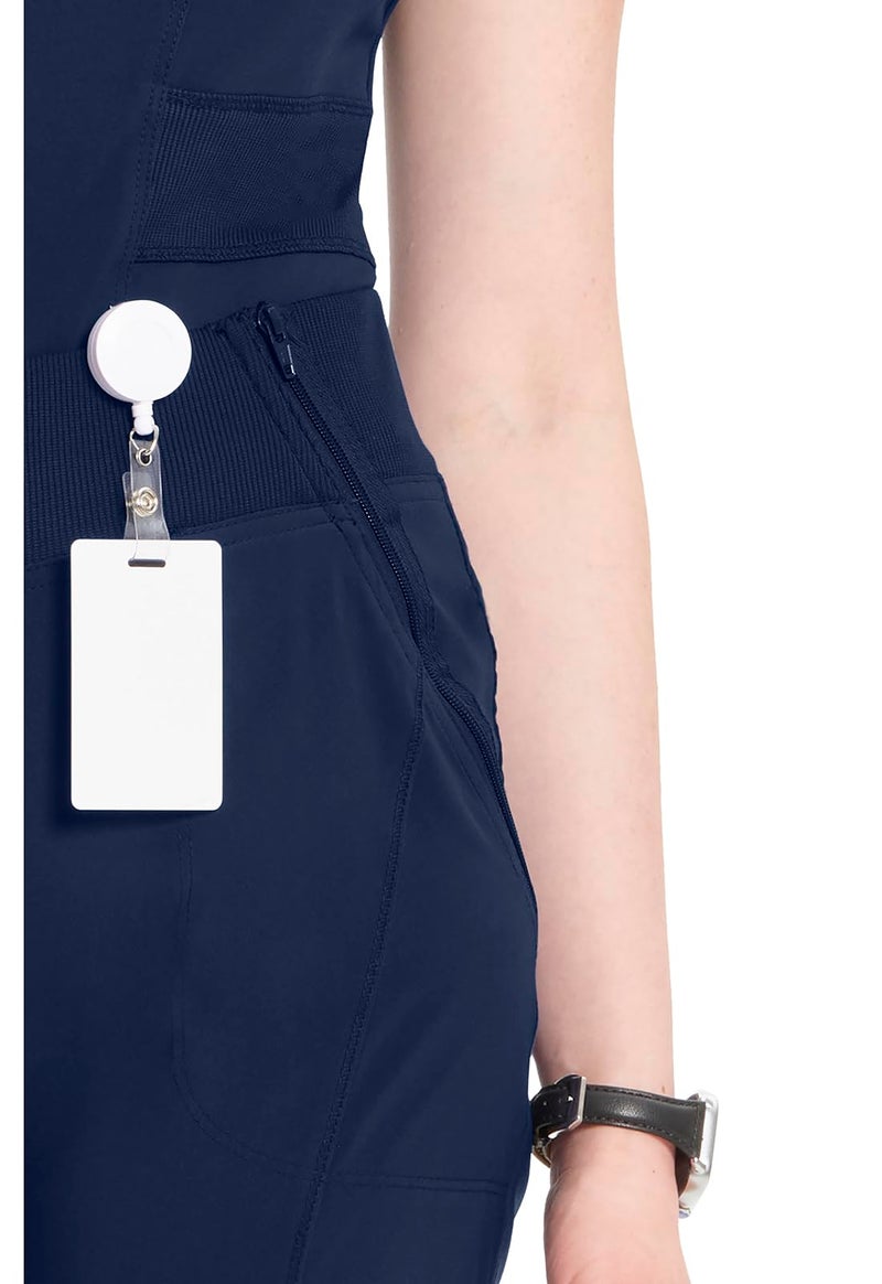 Cherokee Infinity Womens Scrub Jogger Pants, Mid Rise, Moisture Wicking, Wrinkle-Resistant, 360 Stretch, 5 Pockets - CK110A, L Tall, Navy - Image 5